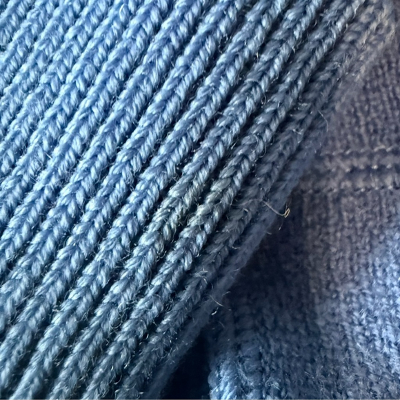 Stephanie Phillips Blue 100% Merino Wool Full-Zip Sweater Size 8 Classic Luxury - Picture 5 of 13